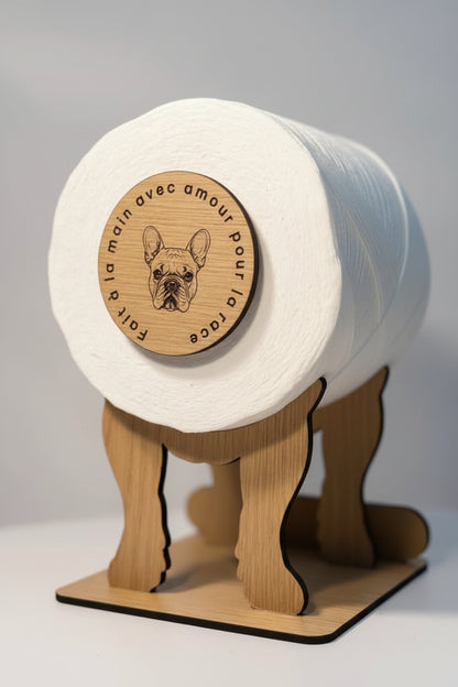 Support papier toilette chien Bouledogue français