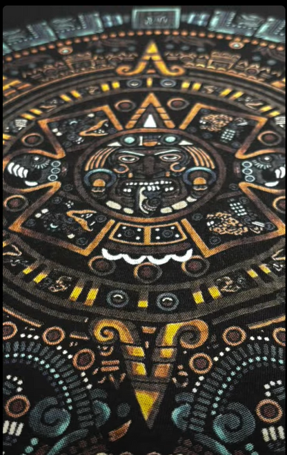 Calendrier aztèque en demi-teintes – PNG haute résolution