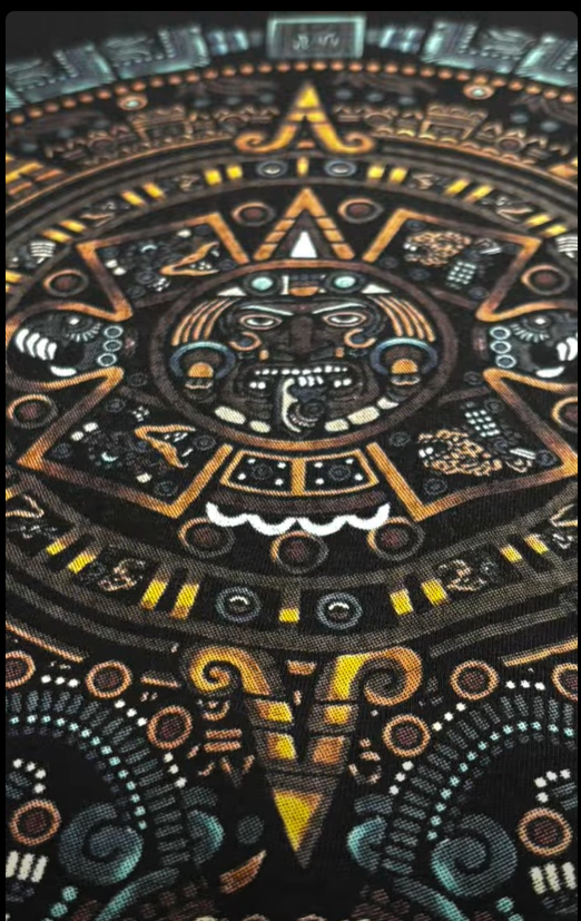 Calendrier aztèque en demi-teintes – PNG haute résolution